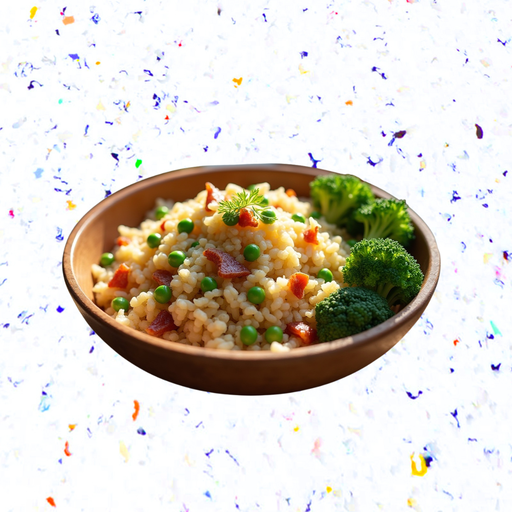 Riz cantonais, bacon & brocolis