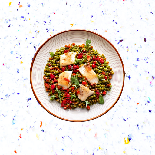 Salade Duo Lentilles & Merlu aux Baies roses