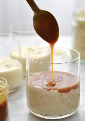 Riz au lait sauce caramel au beurre salé
