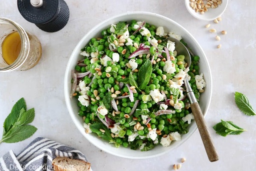 Salade de petits pois, menthe & feta